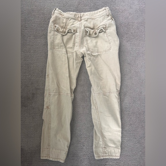 Free People Khaki Utility Pants | Button Fly Workwear Straight Leg | Size 25 - Picture 9 of 9